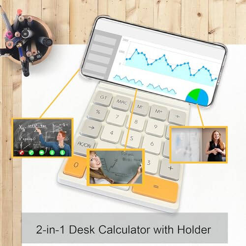 Desk Calculators, Benkaim Desktop Calculator, Big Button Calculator with12 Digit Large Display for Office, Home & Business Use - 2
