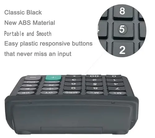 Calculators, BESTWYA 12-Digit Dual Power Handheld Desktop Calculator with Large LCD Display Big Sensitive Button (Black, Pack of 10) - 4