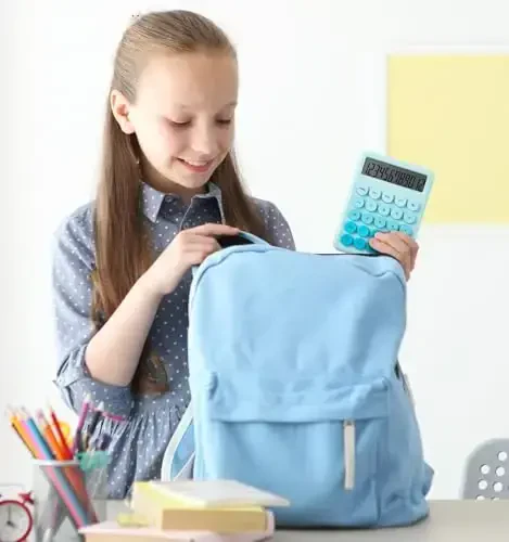 Desk Cute Blue Calculator with Big Buttons, Calculators Desktop, 12 Digit with Large LCD Display, Basic Standard Calculator,Mechanical Switch Aesthetic Calculators Office Supplies for Home and School - 7