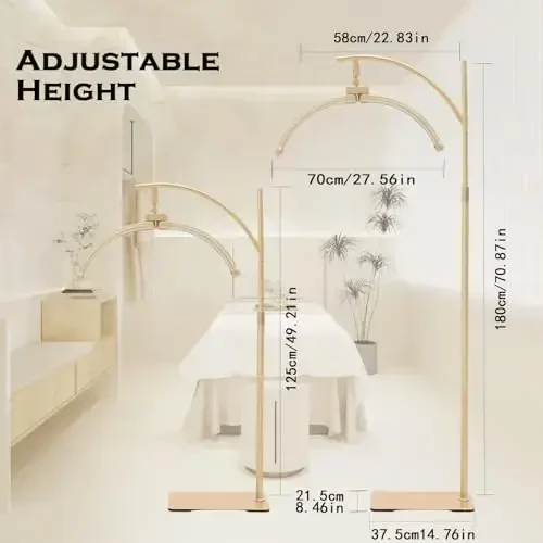 Heshenyqi Lash Light Kiprik uzaytirish uchun Lash Lamp Sozlanishi mumkin bo'lgan LED zamin Kiprik lampasi Yarim Oy Nuri Tatuirovka Soyasiz Yoritish Go'zallik Terini parvarish qilish Tirnoq Texnologiyasi Tatuirovka Rassomlari WR Yellow - 7