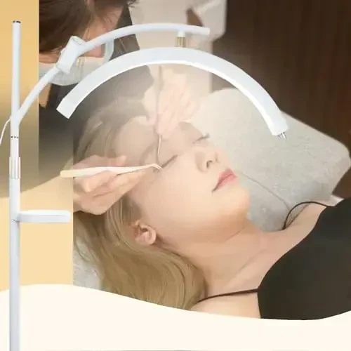 Heshenyqi Lash Light Kirpik uzaytirish uchun Lash Lamp Sozlanishi mumkin bo'lgan LED Zamin Kirpik lampasi Yarim Oy Nur Tatuirovka Soyasiz Yoritish Go'zallik Skincare Tirnoq Texnik Tatuirovka Rassomlari uchun WR White - 2