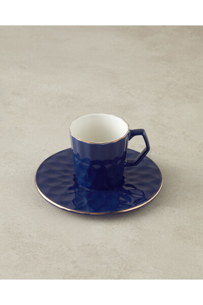 Hestia New Bone China 4 Piece 2 Person Coffee Cup Set Navy Blue - 2