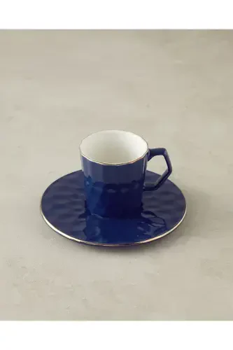 Hestia New Bone China 4 Предмета Кофейный Набор на 2 Персоны Темно-синий - Modazone (1)