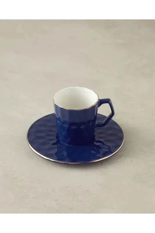 Hestia New Bone China 4 Предмета Кофейный Набор на 2 Персоны Темно-синий - 2