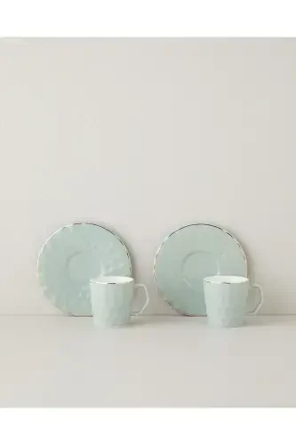 Hestia New Bone China 4 Предмета Кофейный Набор на 2 Персоны Зеленый-Зеленый - Modazone (1)