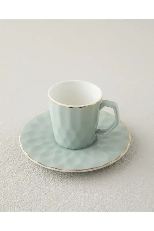 Hestia New Bone China 4 Предмета Кофейный Набор на 2 Персоны Зеленый-Зеленый - 3