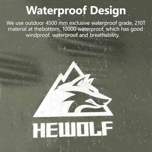 Hewolf 2/3/4 Person Camping Tent - Instant Pop Up Waterproof 2 Doors Tent with Easy Setup | 3-Season Hexagonal Dome Design for Family, Hiking & Traveling - 5