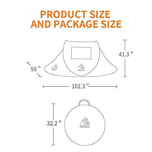 Hewolf 2/4 Kişilik Pop-Up Kamp Çadırı, Anında Kolay Kurulum, Su Geçirmez, Kamp, Yürüyüş ve Seyahat İçin Otomatik Aile Çadırı - 5