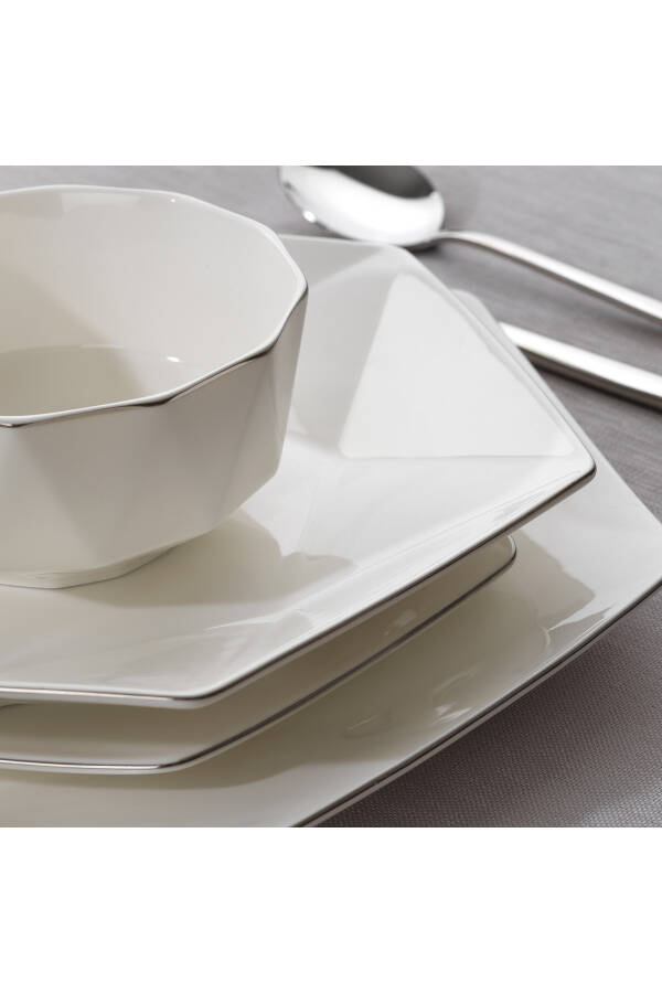 Hexa Dinner Set 56 Pieces - Platinum - 13