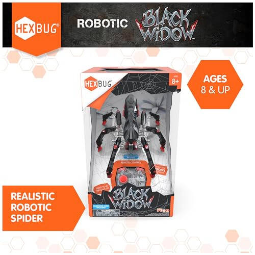 HEXBUG Пульт дистанционного управления Черная вдова, Заряжаемые роботы-пауки для детей, Регулируемая роботизированная фигура Черной вдовы STEM-игрушки для мальчиков и девочек от 8 лет - 2