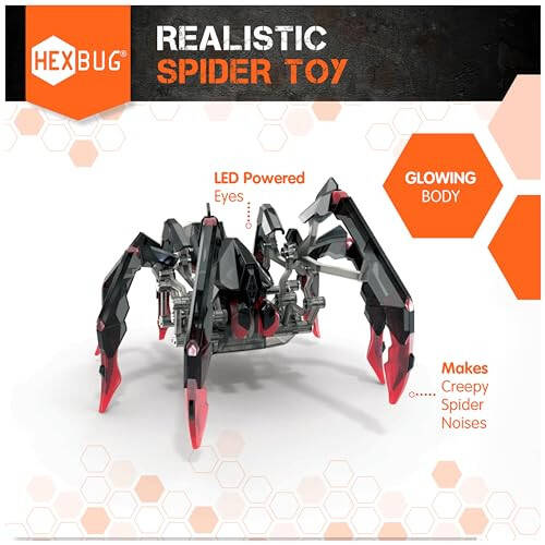 HEXBUG Пульт дистанционного управления Черная вдова, Заряжаемые роботы-пауки для детей, Регулируемая роботизированная фигура Черной вдовы STEM-игрушки для мальчиков и девочек от 8 лет - 3