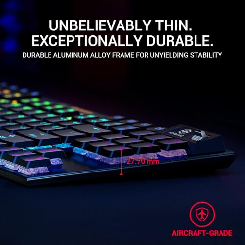 Hexgears Immersion A3 TKL Kablolu + Kablosuz Klavye, Düşük Profil Anahtarlı Mekanik Klavye, Ekran, 16.8 Milyon RGB Arka Aydınlatmalı, Değiştirilebilir Oyun Klavyesi Win/Mac İçin, Dokunsal - 7