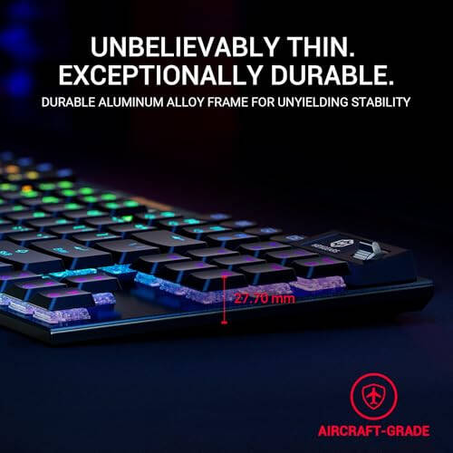 Hexgears Immersion A3 TKL Kablolu + Kablosuz Klavye, Düşük Profil Anahtarlı Mekanik Klavye, Ekran, 16.8 Milyon RGB Arka Aydınlatmalı, Değiştirilebilir Oyun Klavyesi Win/Mac İçin, Dokunsal - 7