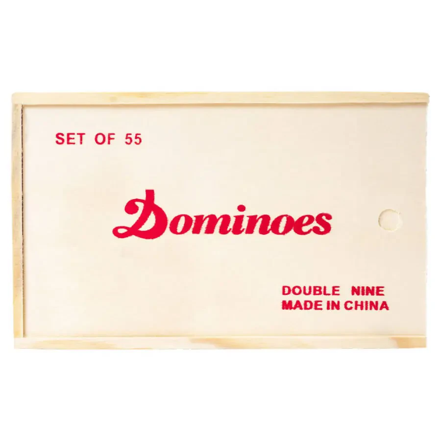 Premium Set of 55 Double Nine Dominoes with Wood Case by Hey! Play!- - 2