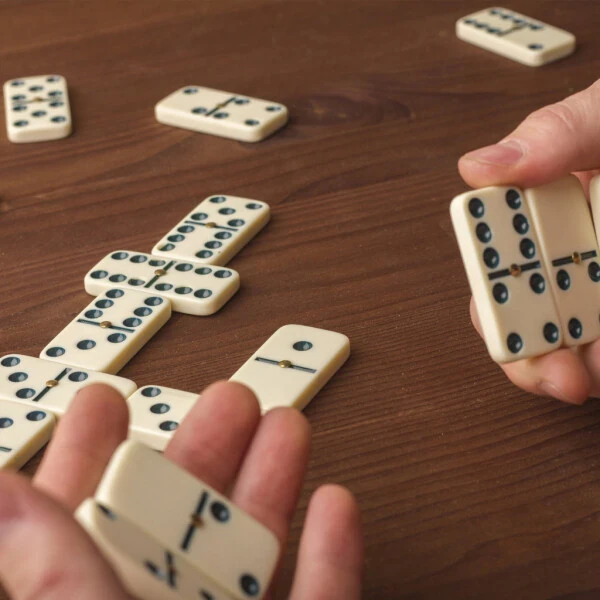Hey! Play! tomonidan yog'och qutidagi Double Six Dominoes (28 ta to'plam) - 3
