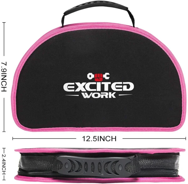 EXCITED WORK 69-Piece Pink Tool Kit, Ladies Hand Tool Set with Easy Carrying Round Pouch for DIY, Home Maintenance and Dorm Repair - 7