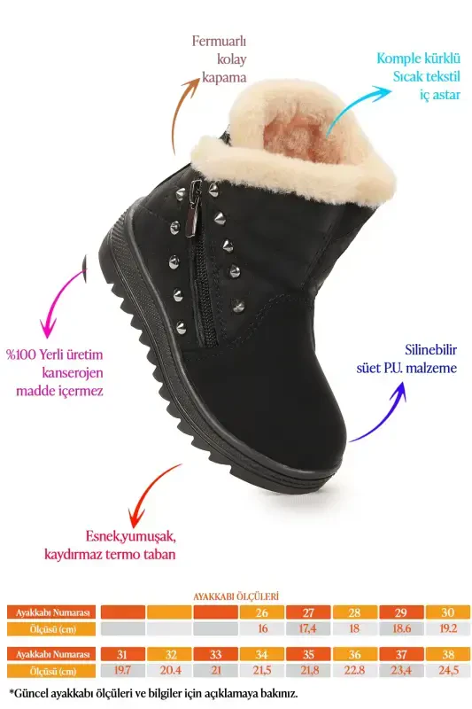 Hezan Zippered Girls Boots - 2