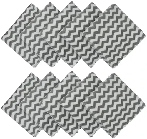 HFGBLG Microfiber Cleaning Cloth, 10 Pack Dish Rags, 12inx12in, Grey | Lint Free Micro fiber Cloths For Cleaning, Fast Drying Dish Cloths for Washing Dishes, Absorbent Cleaning Rags For House - HFGBLG (1)