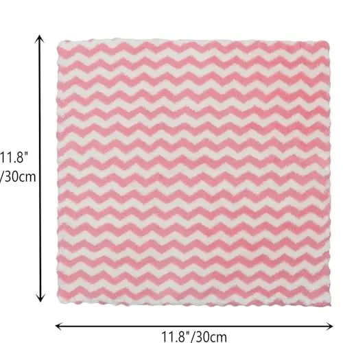 HFGBLG Microfiber Cleaning Cloth, 10 Pack Microfiber Rags,12inx12in, Pink | Lint Free Dish Cleaning Cloths, Fast Drying Dish Rags For Cleaning, Absorbent Washcloths - 4