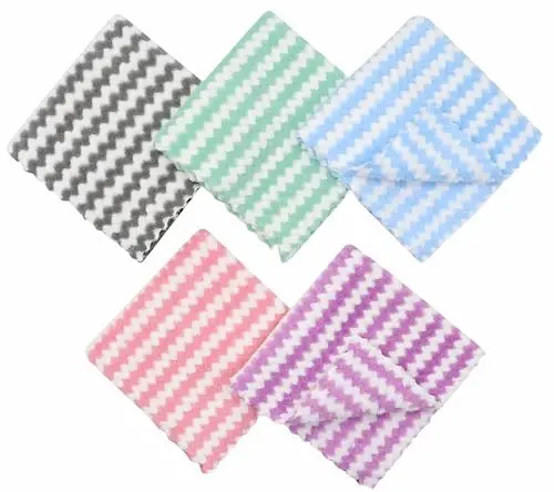 HFGBLG Microfiber Cleaning Cloth, 10 Pack Microfiber Rags,12”x12”,Mix Color | Lint Free Dish Cleaning Cloths, Fast Drying Dish Rags For Cleaning, Absorbent Washcloths - 3