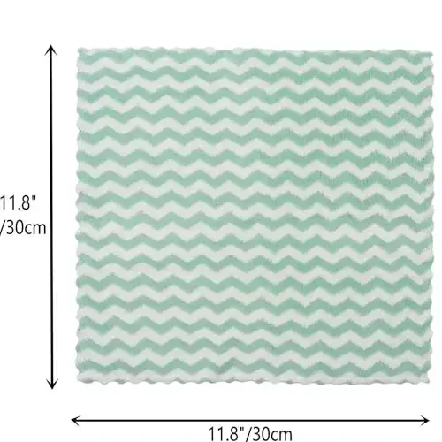 HFGBLG Microfiber Cleaning Cloth Lint Free Cleaning Rags, 10 Pack Fast Drying Dish Rags for Cleaning, Super Absorbent Kitchen Dish Cloths for Wash Dishes,12 in x 12 in (Green) - 4