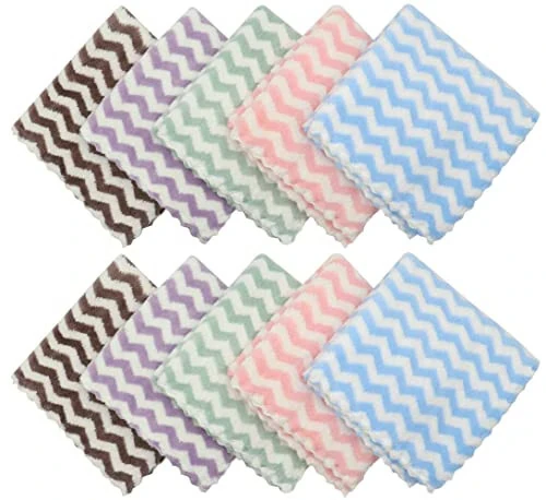 HFGBLG Microfiber Cleaning Cloth Lint Free Cleaning Rags, 10 Pack Fast Drying Dish Rags for Cleaning, Super Absorbent Kitchen Dish Cloths for Wash Dishes,12 in x 12 in, Mix Color - MODAZONE (1)