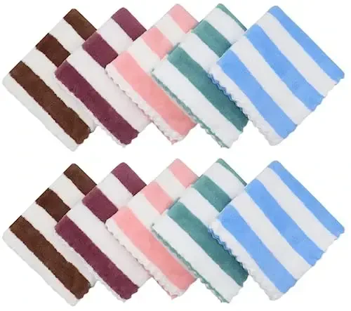 HFGBLG Microfiber Cleaning Cloth Lint Free Cleaning Rags, 10 Pack Fast Drying Dish Rags for Cleaning, Super Absorbent Kitchen Dish Cloths for Wash Dishes,12 in x 12 in, Mix Color - 2