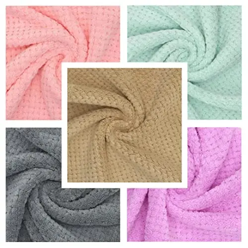 HFGBLG Microfiber Tozalash Mato Tolasi Bepul Tozalash Latta, 10 Paket Tez Quriydigan Idish Latta Tozalash uchun, Super Absorbent Oshxona Idish Mato Yuvish uchun, 12 dyuym x 12 dyuym, Aralash Rang - 4