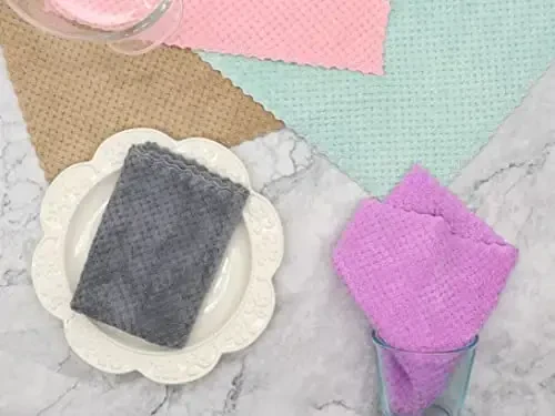 HFGBLG Microfiber Tozalash Mato Tolasi Bepul Tozalash Latta, 10 Paket Tez Quriydigan Idish Latta Tozalash uchun, Super Absorbent Oshxona Idish Mato Yuvish uchun, 12 dyuym x 12 dyuym, Aralash Rang - 7