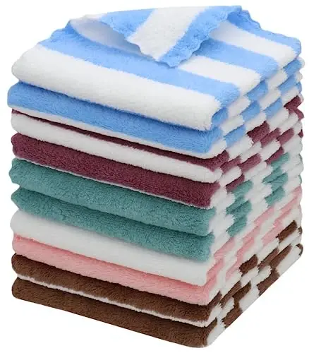 HFGBLG Microfiber Cleaning Cloth Lint Free Cleaning Rags, 10 Pack Fast Drying Dish Rags for Cleaning, Super Absorbent Kitchen Dish Cloths for Wash Dishes,12 in x 12 in, Mix Color - 1