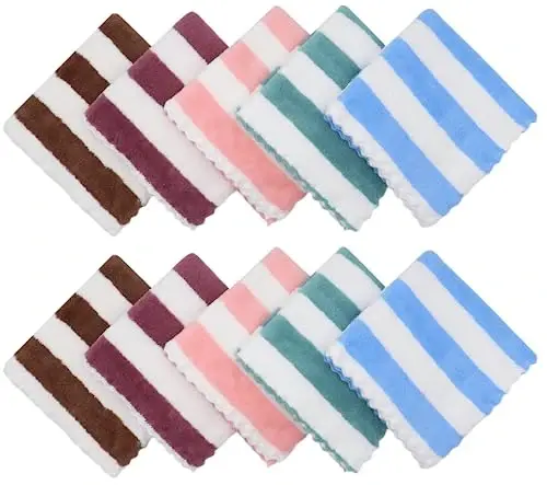 HFGBLG Microfiber Cleaning Cloth Lint Free Cleaning Rags, 10 Pack Fast Drying Dish Rags for Cleaning, Super Absorbent Kitchen Dish Cloths for Wash Dishes,12 in x 12 in, Mix Color - 2