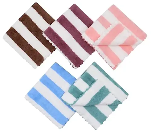 HFGBLG Microfiber Cleaning Cloth Lint Free Cleaning Rags, 10 Pack Fast Drying Dish Rags for Cleaning, Super Absorbent Kitchen Dish Cloths for Wash Dishes,12 in x 12 in, Mix Color - 3