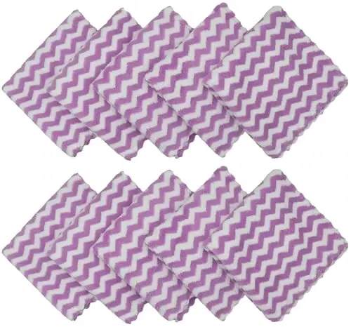 HFGBLG Microfiber Cleaning Cloth Lint Free Cleaning Rags, 10 Pack Fast Drying Dish Rags for Cleaning, Super Absorbent Kitchen Dish Cloths for Wash Dishes,12 in x 12 in (Purple) - HFGBLG (1)