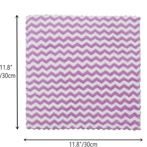 HFGBLG Microfiber Cleaning Cloth Lint Free Cleaning Rags, 10 Pack Fast Drying Dish Rags for Cleaning, Super Absorbent Kitchen Dish Cloths for Wash Dishes,12 in x 12 in (Purple) - 4