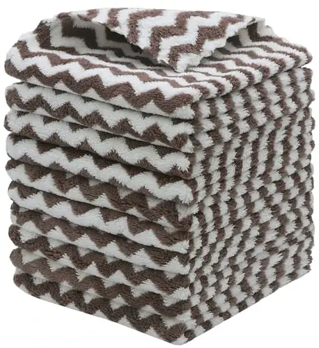 HFGBLG Microfiber Cleaning Cloth Lint Free Cleaning Rags, 10 Pack Fast Drying Dish Rags for Cleaning, Super Absorbent Kitchen Dish Cloths for Wash Dishes,12 in x 12 in (Brown) - 1