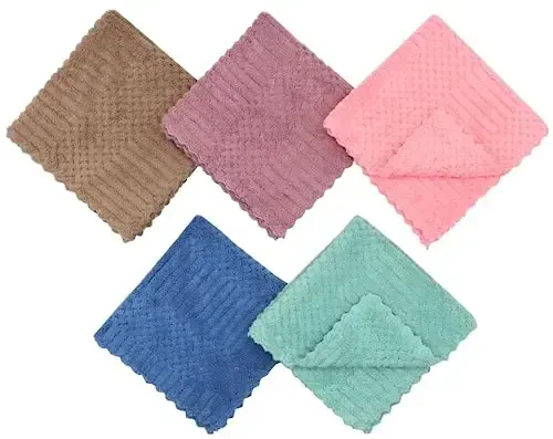 HFGBLG Microfiber Cleaning Cloth Lint Free Cleaning Rags, 10 Pack Fast Drying Dish Rags for Cleaning, Super Absorbent Kitchen Dish Cloths for Wash Dishes,12 in x 12 in, Mix Color - 3