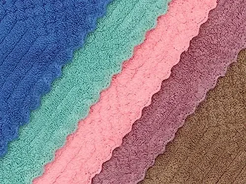 HFGBLG Microfiber Cleaning Cloth Lint Free Cleaning Rags, 10 Pack Fast Drying Dish Rags for Cleaning, Super Absorbent Kitchen Dish Cloths for Wash Dishes,12 in x 12 in, Mix Color - 5
