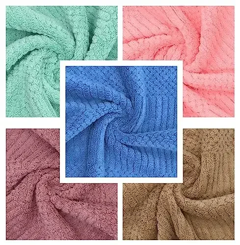 HFGBLG Microfiber Cleaning Cloth Lint Free Cleaning Rags, 10 Pack Fast Drying Dish Rags for Cleaning, Super Absorbent Kitchen Dish Cloths for Wash Dishes,12 in x 12 in, Mix Color - 4