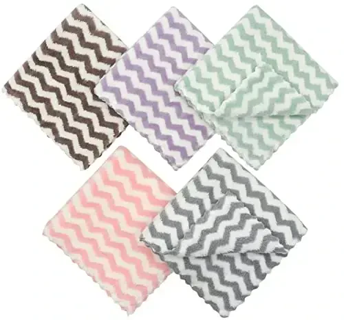 HFGBLG Mikrofiber Tozalovchi Mato Tolasi Yo'q Tozalash Latta, 10 Paket Tez Quriydigan Idish Latta Tozalash uchun, Super Absorbent Oshxona Idish Mato Yuvish Idishlari uchun, 12 dyuym x 12 dyuym, Aralash Rang - 3