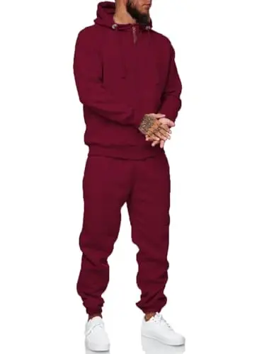 HHGKED Sweat suits men Tracksuits 2 Piece sets Athletic Jogging suits Casual Outfits for men - 2