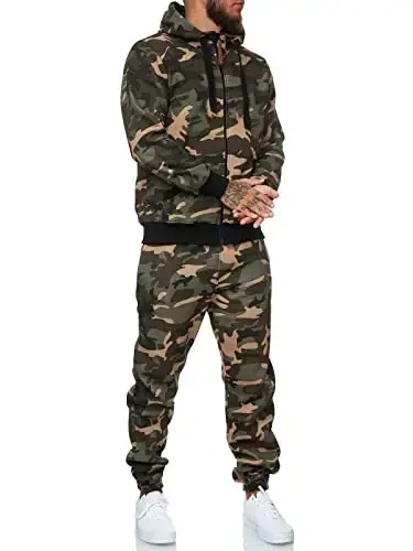 HHGKED Sweat suits men Tracksuits 2 Piece sets Athletic Jogging suits Casual Outfits for men - 2