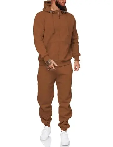 HHGKED Sweat suits men Tracksuits 2 Piece sets Athletic Jogging suits Casual Outfits for men - 1