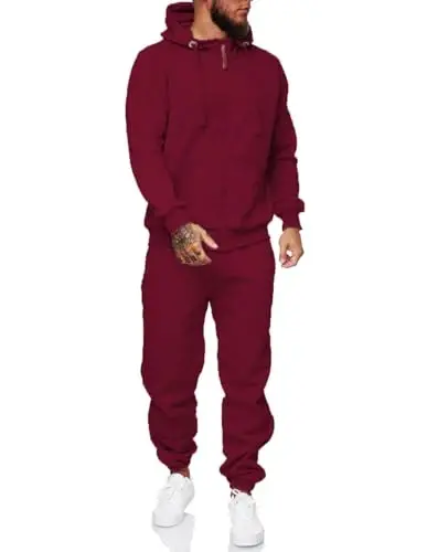 HHGKED Sweat suits men Tracksuits 2 Piece sets Athletic Jogging suits Casual Outfits for men - 1
