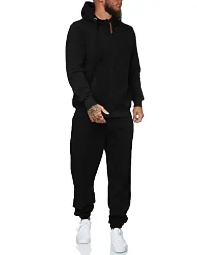HHGKED Sweat suits men Tracksuits 2 Piece sets Athletic Jogging suits Casual Outfits for men - 1