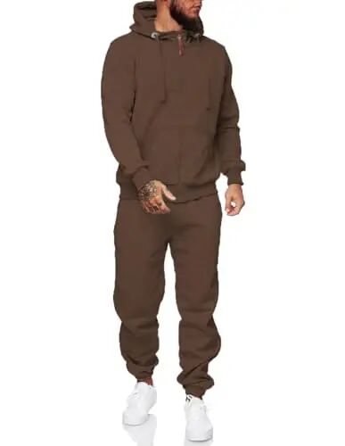 HHGKED Sweat suits men Tracksuits 2 Piece sets Athletic Jogging suits Casual Outfits for men - 1