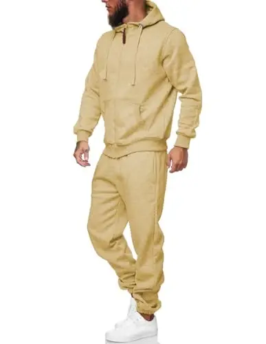 HHGKED Sweat suits men Tracksuits 2 Piece sets Athletic Jogging suits Casual Outfits for men - 3