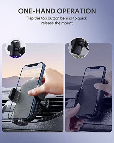 HHJ Phone Mount for Car [Super Stable & Easy] Upgraded Air Vent Clip Car Phone Holder Mount Fit for All Cell Phone with Thick Case Handsfree Car Mount for iPhone Automobile Cradles Universal - 7