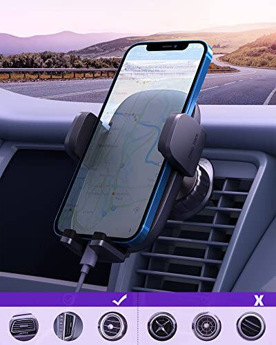 HHJ Phone Mount for Car [Super Stable & Easy] Upgraded Air Vent Clip Car Phone Holder Mount Fit for All Cell Phone with Thick Case Handsfree Car Mount for iPhone Automobile Cradles Universal - 10