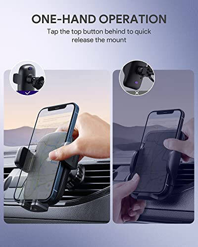 HHJ Phone Mount for Car [Super Stable & Easy] Upgraded Air Vent Clip Car Phone Holder Mount Fit for All Cell Phone with Thick Case Handsfree Car Mount for iPhone Automobile Cradles Universal - 4