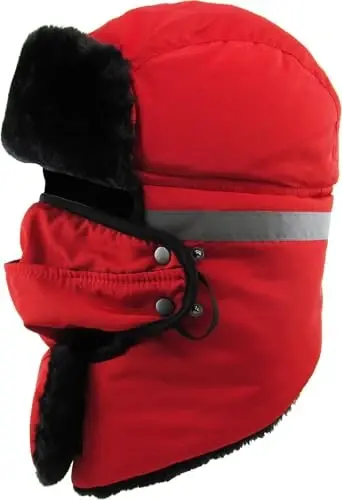 Hi Viz Trapper Warm Workwear Cold Windproof Winter Aviator Trooper Hunting Hat Ushanka Bike - 3